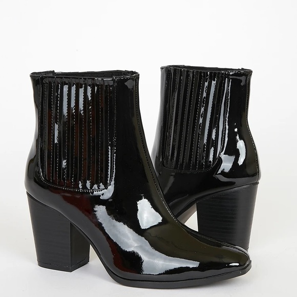 NWT [Lulus] Valine Black Patent Mid-Calf Boots 8.5 - Picture 1 of 4